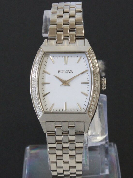 Bulova Ladies Diamond Accent Quartz Watch Diamond Embedded Bezel 26mm main image 11